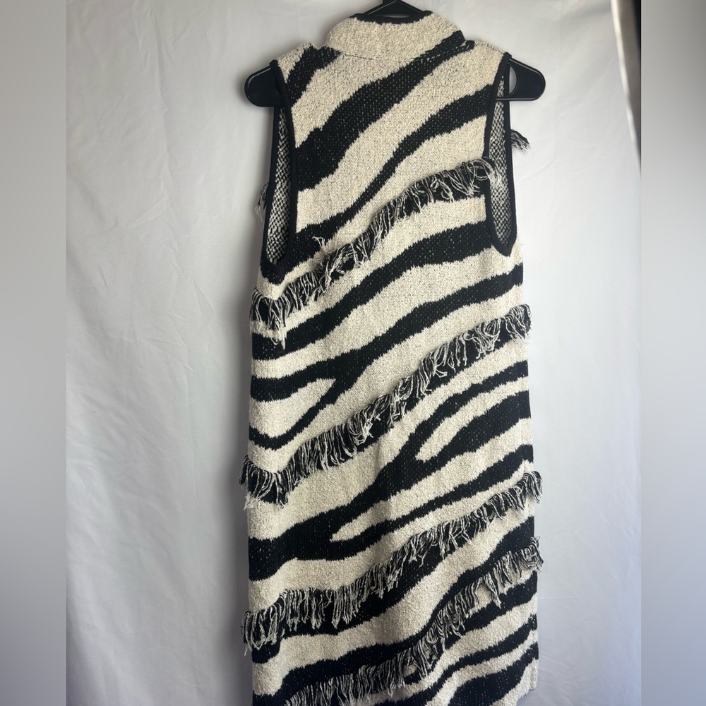 Chico’s 
Zebra fringe Anne vest sweater - Picture 3 of 7